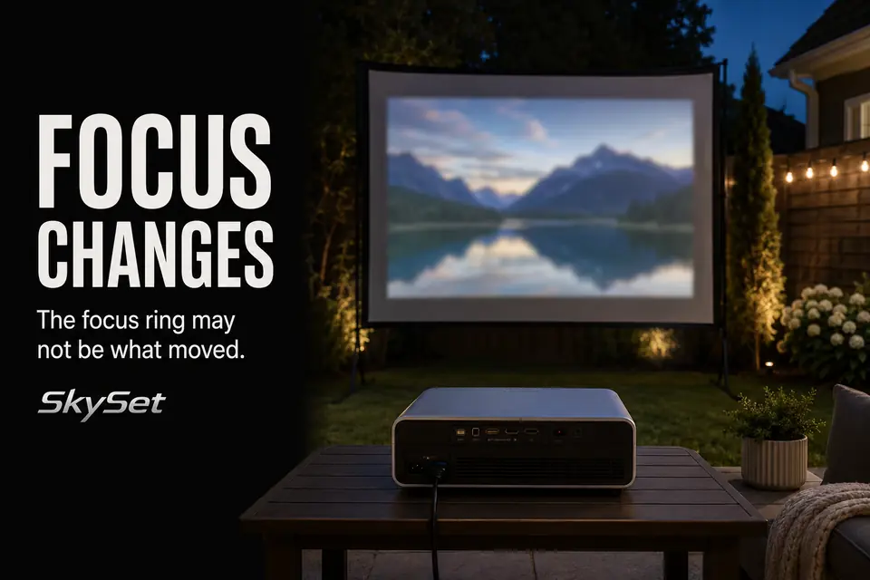 Outdoor projector image becoming soft during a long backyard movie.